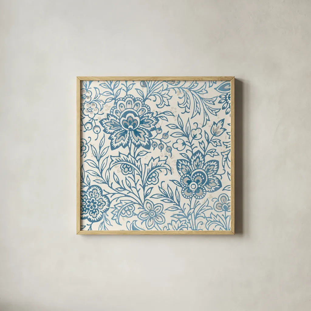 Kala II Gray by Sue Schlabach. Shown in a natural wood glass frame for a timeless modern aesthetic. Available as an archival giclee rolled canvas, fine art paper, or poster print. SKU 48703a.