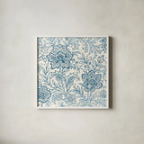 Kala II Gray by Sue Schlabach. Shown in a crisp white glass frame for a clean and minimalist style. Available as an archival giclee rolled canvas, fine art paper, or poster print. SKU 48703a.