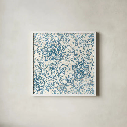 Kala II Gray by Sue Schlabach. Shown in a crisp white glass frame for a clean and minimalist style. Available as an archival giclee rolled canvas, fine art paper, or poster print. SKU 48703a.