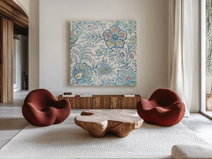 Kala III by Sue Schlabach. Shown as extra-large giant wall art in a modern living room. Available as an archival giclee rolled canvas, fine art paper, or poster print. SKU 31529a.