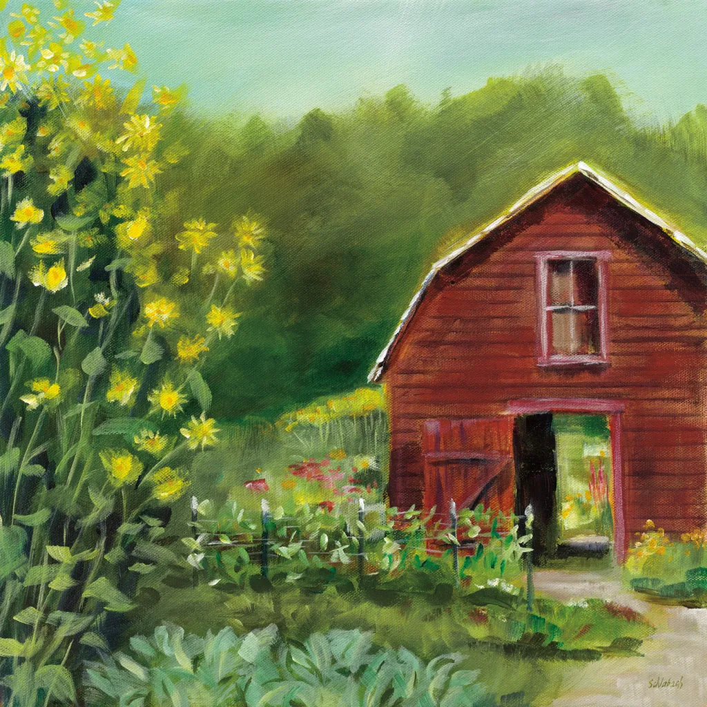 Kelly Way Barn by Sue Schlabach. SKU 57991a. Archival Giclee Fine art print for wall decor.