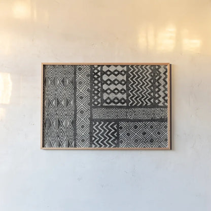 Kuba Abstract BW by Sue Schlabach. shown as a paper print in a natural frame. Available as a archival giclee rolled canvas, fine art paper, or poster print. SKU 32126i.