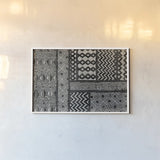 Kuba Abstract BW by Sue Schlabach. shown as a paper print in a white frame. Available as a archival giclee rolled canvas, fine art paper, or poster print. SKU 32126i.