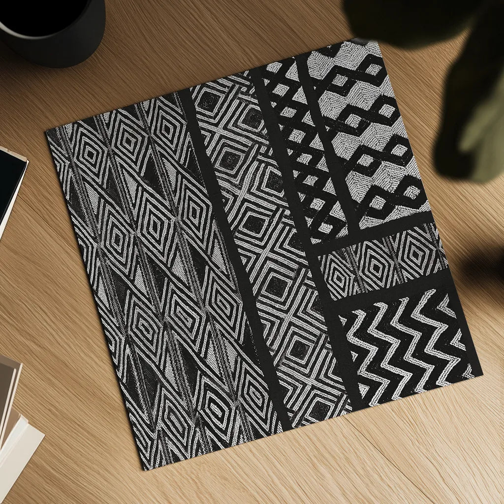 Kuba Abstract II BW by Sue Schlabach. Shown as a detailed flat fine art print, highlighting archival giclee quality. Available as an archival giclee rolled canvas, fine art paper, or poster print. SKU 32133a.