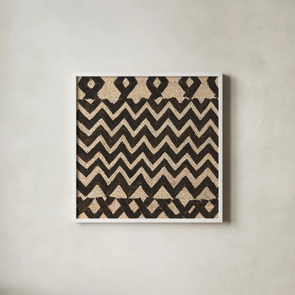 Kuba Abstract III by Sue Schlabach. Shown in a crisp white glass frame for a clean and minimalist style. Available as an archival giclee rolled canvas, fine art paper, or poster print. SKU 67770a.