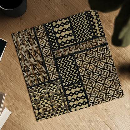 Kuba Abstract Square by Sue Schlabach. Shown as a detailed flat fine art print, highlighting archival giclee quality. Available as an archival giclee rolled canvas, fine art paper, or poster print. SKU 44656a.