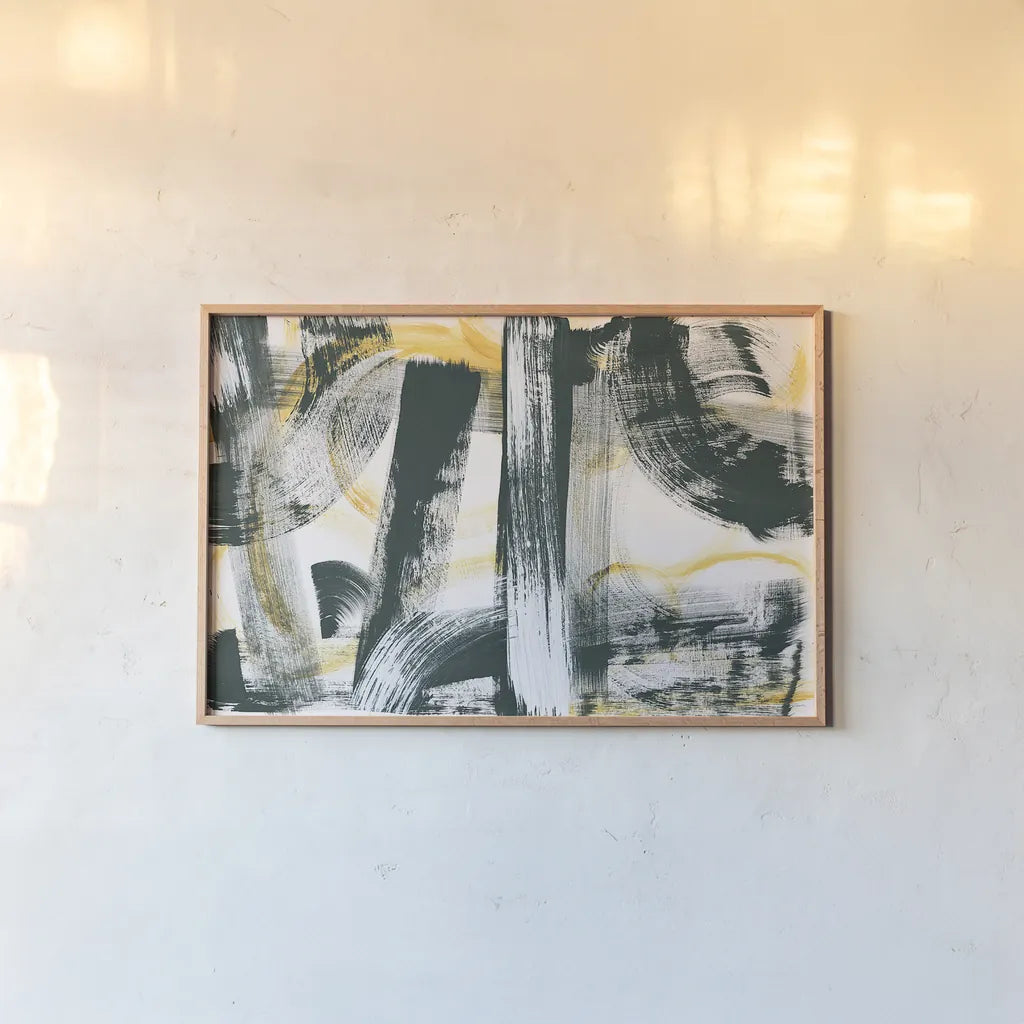 LPs in 33 by Sue Schlabach. shown as a paper print in a natural frame. Available as a archival giclee rolled canvas, fine art paper, or poster print. SKU 30219i.