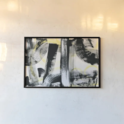 LPs in 33 Light Yellow by Sue Schlabach. shown as a paper print in a black flame. Available as a archival giclee rolled canvas, fine art paper, or poster print. SKU 30332i.