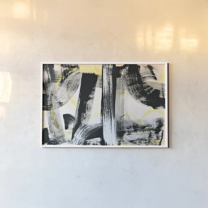 LPs in 33 Light Yellow by Sue Schlabach. shown as a paper print in a white frame. Available as a archival giclee rolled canvas, fine art paper, or poster print. SKU 30332i.