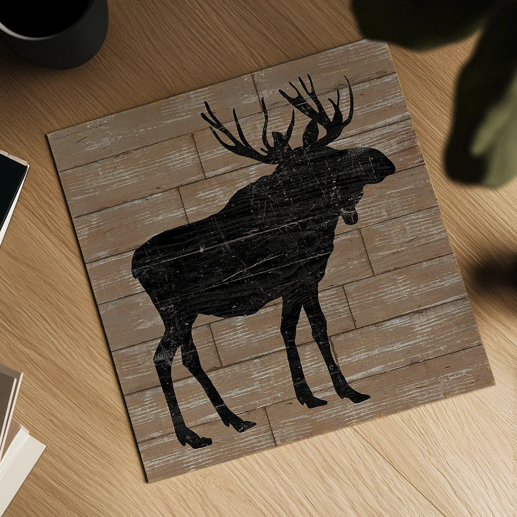 Lake Lodge I Brown no Words by Sue Schlabach. Shown as a detailed flat fine art print, highlighting archival giclee quality. Available as an archival giclee rolled canvas, fine art paper, or poster print. SKU 27721a.