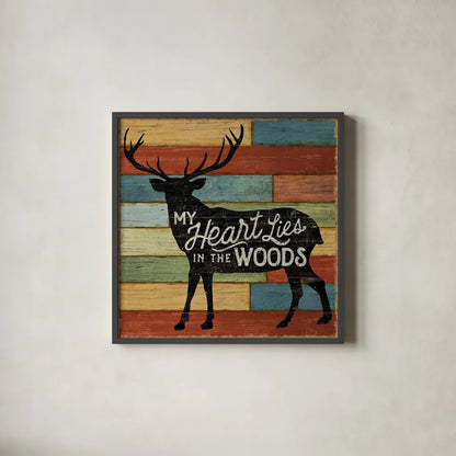 Lake Lodge II by Sue Schlabach. Shown in a sleek black glass frame for a contemporary gallery look. Available as an archival giclee rolled canvas, fine art paper, or poster print. SKU 22265a.