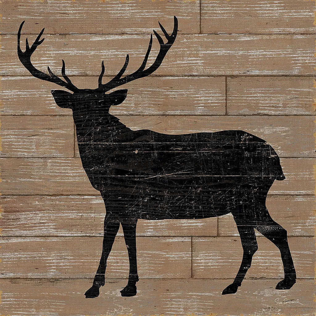 Lake Lodge II Brown no Words by Sue Schlabach. SKU 27722a. Archival Giclee Fine art print for wall decor.