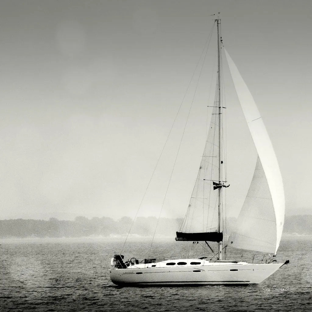 Lake Sail Square I by Sue Schlabach. SKU 44565a. Archival Giclee Fine art print for wall decor.