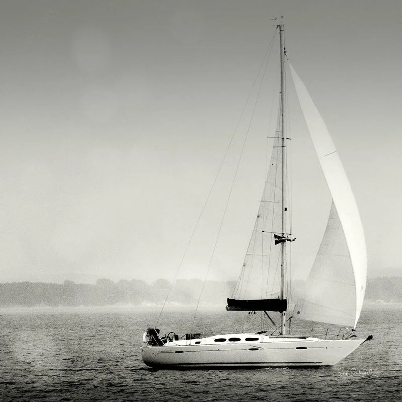 Lake Sail Square I by Sue Schlabach. SKU 44565a. Archival Giclee Fine art print for wall decor.