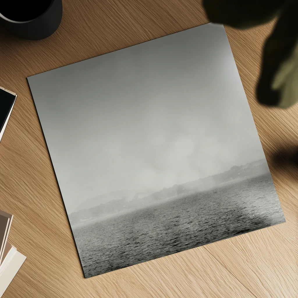 Lake Sail Square III by Sue Schlabach. Shown as a detailed flat fine art print, highlighting archival giclee quality. Available as an archival giclee rolled canvas, fine art paper, or poster print. SKU 44567a.