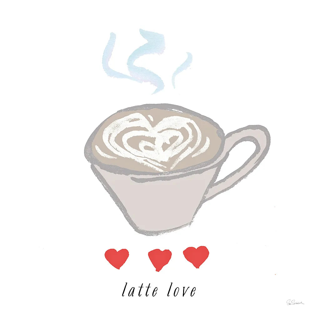Latte Love by Sue Schlabach. SKU 49992a. Archival Giclee Fine art print for wall decor.