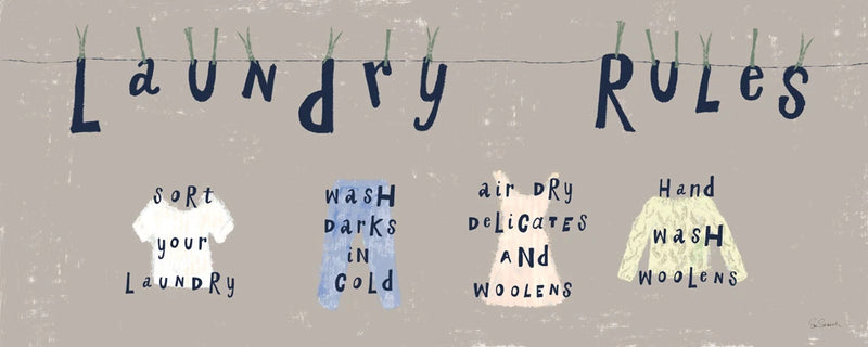 Laundry Rules I Gray by Sue Schlabach