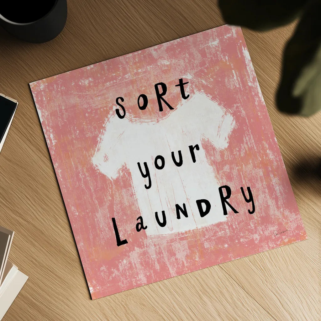 Laundry Rules III by Sue Schlabach. Shown as a detailed flat fine art print, highlighting archival giclee quality. Available as an archival giclee rolled canvas, fine art paper, or poster print. SKU 35899a.