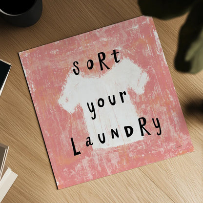Laundry Rules III by Sue Schlabach. Shown as a detailed flat fine art print, highlighting archival giclee quality. Available as an archival giclee rolled canvas, fine art paper, or poster print. SKU 35899a.