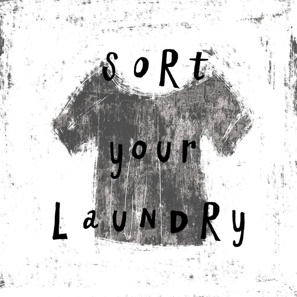 Laundry Rules III BW by Sue Schlabach. SKU 74231a. Archival Giclee Fine art print for wall decor.