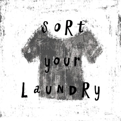 Laundry Rules III BW by Sue Schlabach. SKU 74231a. Archival Giclee Fine art print for wall decor.