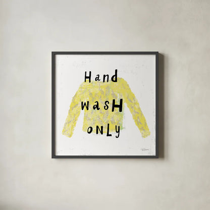 Laundry Rules IV by Sue Schlabach. Shown in a sleek black glass frame for a contemporary gallery look. Available as an archival giclee rolled canvas, fine art paper, or poster print. SKU 35900a.