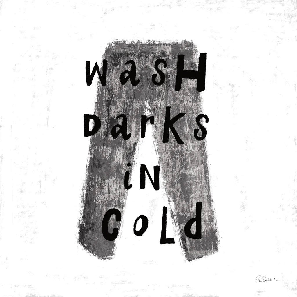 Laundry Rules V BW by Sue Schlabach. SKU 74233a. Archival Giclee Fine art print for wall decor.