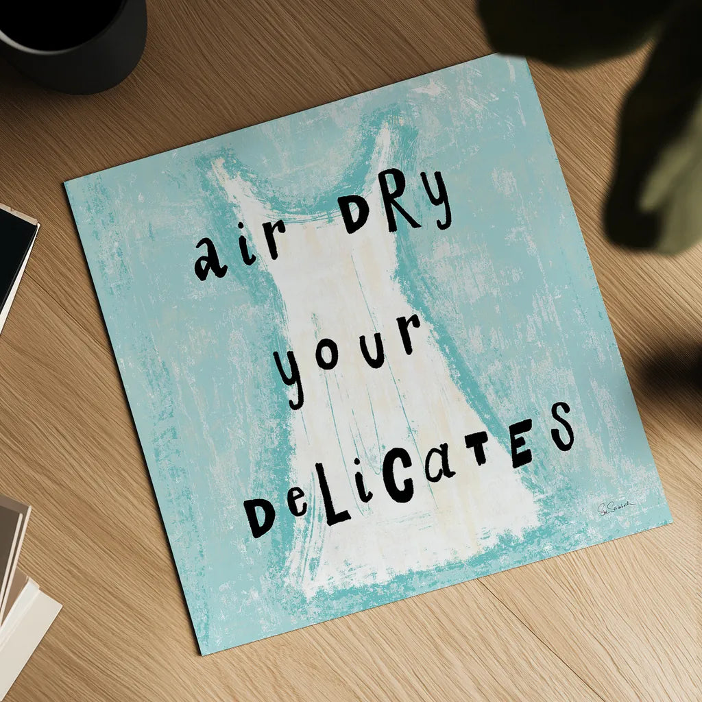 Laundry Rules VI by Sue Schlabach. Shown as a detailed flat fine art print, highlighting archival giclee quality. Available as an archival giclee rolled canvas, fine art paper, or poster print. SKU 35902a.