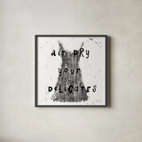 Laundry Rules VI BW by Sue Schlabach. Shown in a sleek black glass frame for a contemporary gallery look. Available as an archival giclee rolled canvas, fine art paper, or poster print. SKU 74234a.