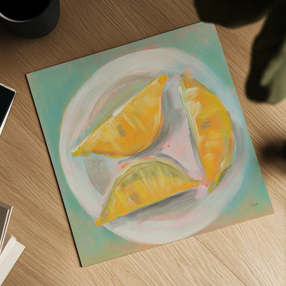 Life and Lemons II by Sue Schlabach. Shown as a detailed flat fine art print, highlighting archival giclee quality. Available as an archival giclee rolled canvas, fine art paper, or poster print. SKU 63361a.