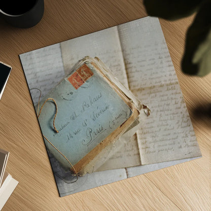 Love Letters I by Sue Schlabach. Shown as a detailed flat fine art print, highlighting archival giclee quality. Available as an archival giclee rolled canvas, fine art paper, or poster print. SKU 17407a.