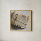 Love Letters II by Sue Schlabach. Shown in a natural wood glass frame for a timeless modern aesthetic. Available as an archival giclee rolled canvas, fine art paper, or poster print. SKU 17408a.