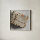 Love Letters II by Sue Schlabach. Shown in a crisp white glass frame for a clean and minimalist style. Available as an archival giclee rolled canvas, fine art paper, or poster print. SKU 17408a.