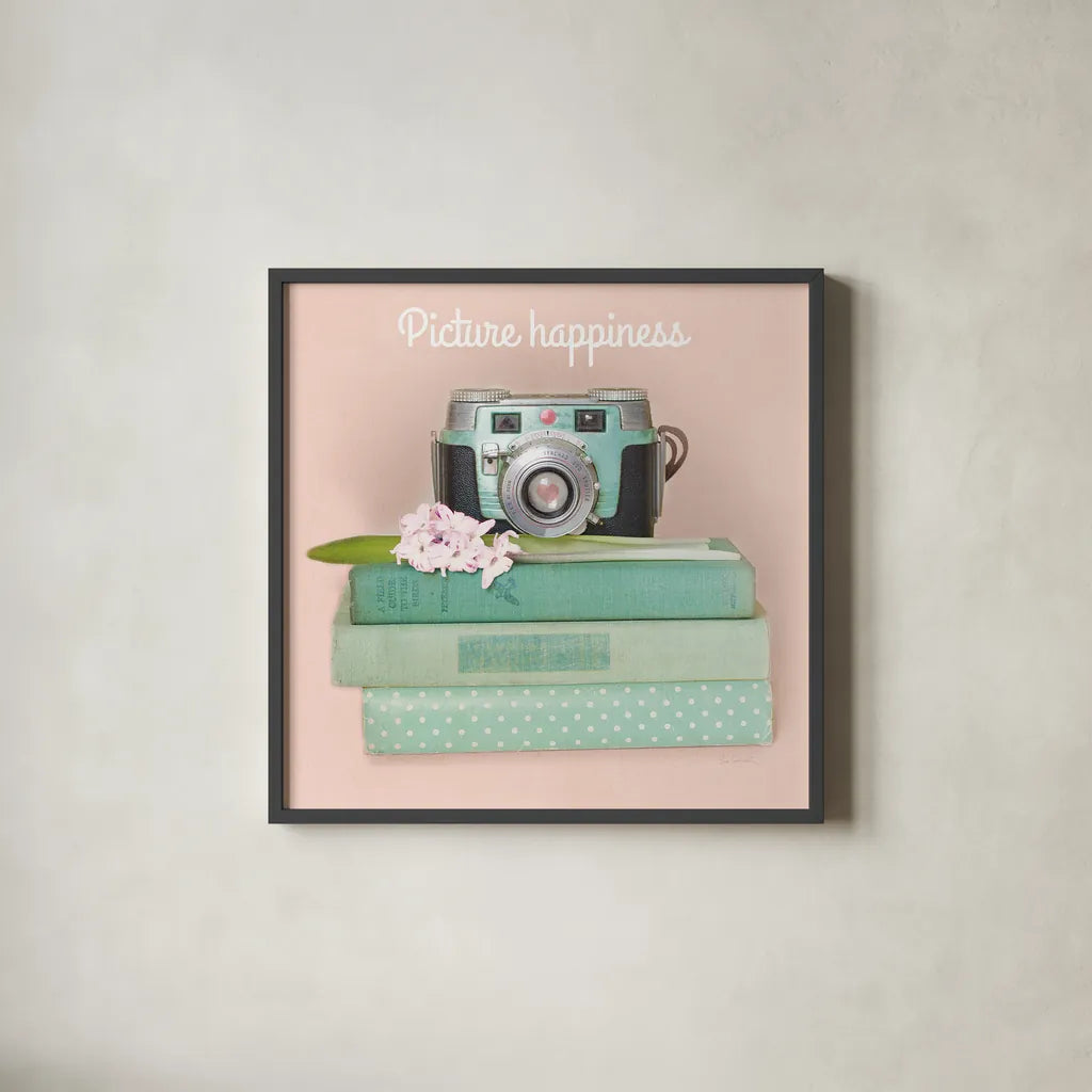 Love Office III No Polka Dots by Sue Schlabach. Shown in a sleek black glass frame for a contemporary gallery look. Available as an archival giclee rolled canvas, fine art paper, or poster print. SKU 32406a.