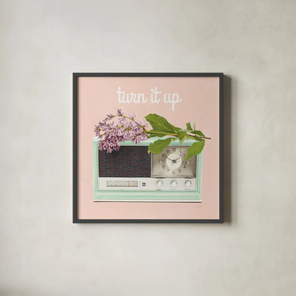 Love Office IV No Polka Dots by Sue Schlabach. Shown in a sleek black glass frame for a contemporary gallery look. Available as an archival giclee rolled canvas, fine art paper, or poster print. SKU 32407a.