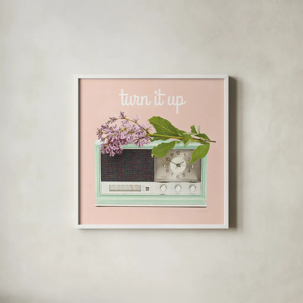 Love Office IV No Polka Dots by Sue Schlabach. Shown in a crisp white glass frame for a clean and minimalist style. Available as an archival giclee rolled canvas, fine art paper, or poster print. SKU 32407a.