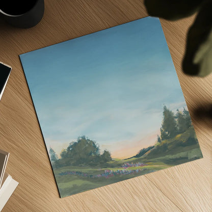 Lupine Evening Muted by Sue Schlabach. Shown as a detailed flat fine art print, highlighting archival giclee quality. Available as an archival giclee rolled canvas, fine art paper, or poster print. SKU 83596a.