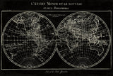 Map of the World Black by Sue Schlabach. SKU 46809i. Archival Giclee Fine art print for wall decor.