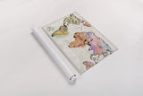 Mapped Continents I Neutral by Sue Schlabach. shown as a rolled paper print. Available as archival giclee rolled canvas, fine art paper, or poster print. SKU 46876i.