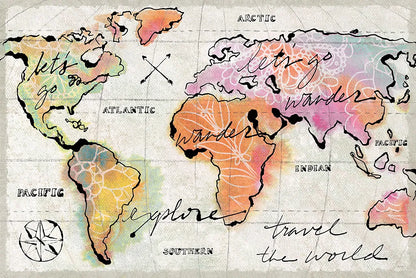 Mapped Shorelines I Neutral Crop by Sue Schlabach. SKU 23830i. Archival Giclee Fine art print for wall decor.