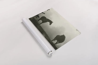 Morning Meadow Horses IV by Sue Schlabach. shown as a rolled paper print. Available as archival giclee rolled canvas, fine art paper, or poster print. SKU 101288i.