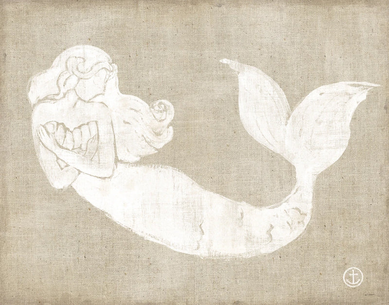 On the Waves II Burlap by Sue Schlabach