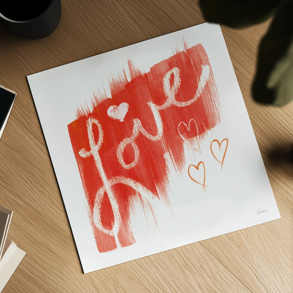 Painted Love by Sue Schlabach. Shown as a detailed flat fine art print, highlighting archival giclee quality. Available as an archival giclee rolled canvas, fine art paper, or poster print. SKU 49995a.