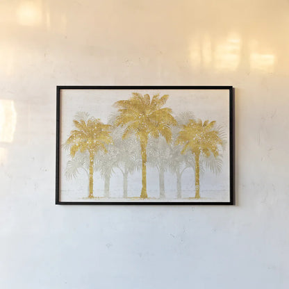 Palm Coast I by Sue Schlabach. shown as a paper print in a black flame. Available as a archival giclee rolled canvas, fine art paper, or poster print. SKU 30521i.