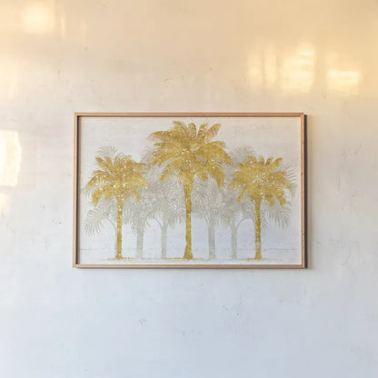 Palm Coast I by Sue Schlabach. shown as a paper print in a natural frame. Available as a archival giclee rolled canvas, fine art paper, or poster print. SKU 30521i.