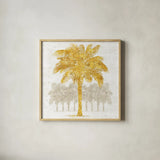 Palm Coast II by Sue Schlabach. Shown in a natural wood glass frame for a timeless modern aesthetic. Available as an archival giclee rolled canvas, fine art paper, or poster print. SKU 20882a.