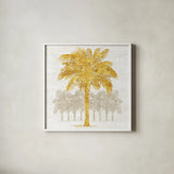 Palm Coast II by Sue Schlabach. Shown in a crisp white glass frame for a clean and minimalist style. Available as an archival giclee rolled canvas, fine art paper, or poster print. SKU 20882a.