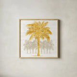 Palm Coast II by Sue Schlabach. Shown in a natural wood glass frame for a timeless modern aesthetic. Available as an archival giclee rolled canvas, fine art paper, or poster print. SKU 30522a.