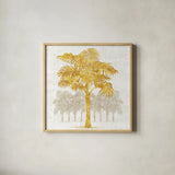 Palm Coast III by Sue Schlabach. Shown in a natural wood glass frame for a timeless modern aesthetic. Available as an archival giclee rolled canvas, fine art paper, or poster print. SKU 20883a.