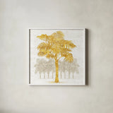 Palm Coast III by Sue Schlabach. Shown in a crisp white glass frame for a clean and minimalist style. Available as an archival giclee rolled canvas, fine art paper, or poster print. SKU 20883a.